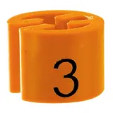 Marque taille T3 orange ø 1,3 cm - Indicateur de taille pour cintre - Paquet de 100