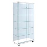 Vitrine verre trempé - Décor Blanc - L 80 x P 46 x H 180 cm