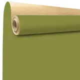 Papier cadeau kraft vergé vert olive uni 70 cm x 100 m 60 g/m² – le rouleau