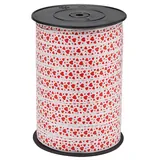 Bolduc blanc coeurs rouges Malo 10 mm x 225 m - Ruban cadeau