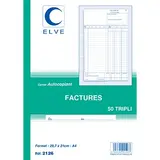 Cahier de facture Elve Manifold A4 210 x 297 mm 50 pages 3 exemplaires