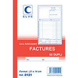 Cahier de facture Elve Manifold A5 140 x 210 mm 50 pages 2 exemplaires