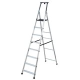 Escabeau 8 marches 150 kg 3,64 m gris alu