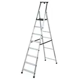 Escabeau 8 marches 150 kg 3,64 m gris alu