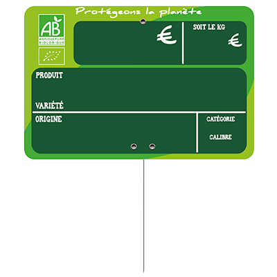 Étiquettes fruits et légumes bio, à pique