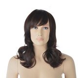 Perruque femme cheveux mi-longs ondulés avec frange