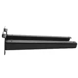 Console pour tablette bois ou verre en métal chromé pour panneau rainuré L 35 cm - Noir - La paire