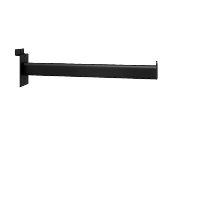 Bras droit noir - L 30 cm - section 30 x15 mm - pour panneaux rainurés - Bras