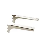 Consoles gauche + droite nickel brossé L 19 cm pour rayonnage magasin - La paire