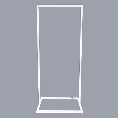 Portant vêtement professionnel blanc sur vérin, 65x45x150cm