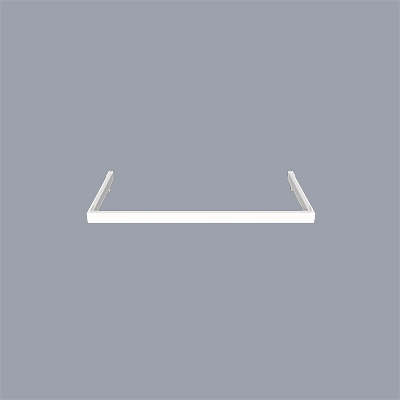 Barre guidon de penderie L 60 cm blanc tube section 30x15mm - Ligne Square 25 blanc