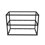 Table de présentation 3 niveaux Square noir 120 × 60 × 85 cm - Présentoirs magasin
