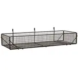 Corbeille fil métal pour grille d’exposition 80 x 26 x 13 cm - Panier fil pour grille - Noir