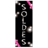 Affiche Soldes vintage strass/noir 42 x 115 cm