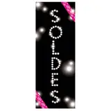 Affiche Soldes Vintage Strass Noir 42x115 cm