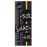 Affiche Soldes vintage flashi/noir 42 x 115 cm
