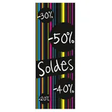 Affiche Soldes vintage flashi/noir 42 x 115 cm