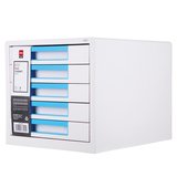 Module de classement 5 tiroirs blanc / bleu 27,5 x 34 x 26 cm