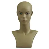 Tête mannequin femme afro avec torse H 42 cm Fibre de verre - Tête pour perruque, chapeau