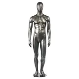 Mannequin homme finition laquée H 184 cm fibre de verre - Gris métal