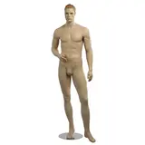 Mannequin homme cheveux sculptés roux H 186 cm Fibre de verre - Chair
