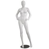 Mannequin femme, finition laquée, mains sur les hanches