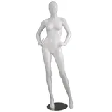 Mannequin femme, finition laquée, mains sur les hanches