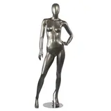 Mannequin femme finition laquée, main gauche sur la hanche H 178 cm Fibre de verre - Gris métal