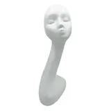 Tête mannequin femme abstrait H 51 cm Fibre de verre - Tête pour perruque, chapeau - Blanc