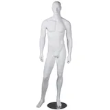 Mannequin homme, tête et cheveux sculptés, bras le long du corps