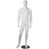 Mannequin homme, tête et cheveux sculptés, bras le long du corps