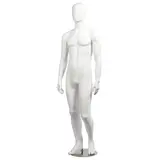 Mannequin homme, finition mate H 184 cm Fibre de verre - Blanc mat
