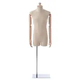 Buste couture homme bras articulés bois H 80 cm - Mannequin couture homme