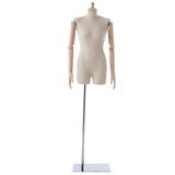 Buste couture femme bras articulés bois H 80 cm - Mannequin couture femme
