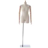 Buste couture femme bras articulés bois H 80 cm - Mannequin couture femme