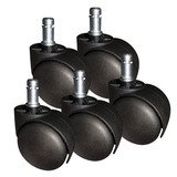 Roulettes universelles pour chaise bureau standard 11mm/50mm à clip – Lot de 5