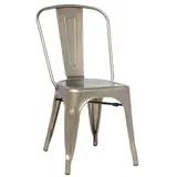 Chaise bistrot design industriel métal brut 43 x 46 x 85 cm