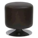 Pouf rond noir design retro ø 40,5 x H 39 cm sur piétement rond chromé