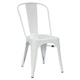 Chaise industrielle, chaise bistrot empilable en métal blanc laqué 43 x 46 x 85 cm