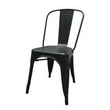 Chaise Bistrot Industrielle en Métal Noir Mat – Empilable et Robuste - Usage Pro CHR