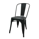 Chaise Bistrot Industrielle en Métal Noir Mat – Empilable et Robuste - Usage Pro CHR
