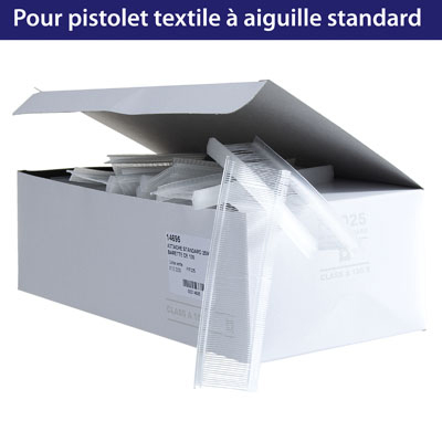 Attache étiquette pour pistolet textile aiguille standard 50mm, polypropylène - Boîte de 5000