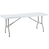 Table pliante plastique HDPE blanc 183 x 76 x 74 cm