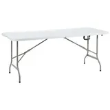 Table pliante portable HDPE blanche 180 x 74 x 74 cm