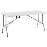 Table pliante portable plastique HDPE blanc 152 x 71 x 74 cm
