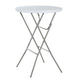 Mange debout pliant HDPE blanc ø 80  x H 110 cm - Table haute pliante