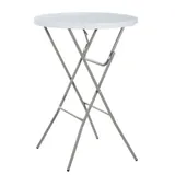 Mange debout pliant HDPE blanc ø 80  x H 110 cm - Table haute pliante