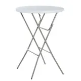 Mange debout pliant HDPE blanc ø 80  x H 110 cm - Table haute pliante