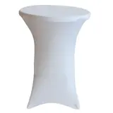 Housse de table tissu pour mange-debout ø 80 x H 110 cm blanc