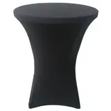Housse de table tissu pour mange-debout ø 80 x H 110 cm noir